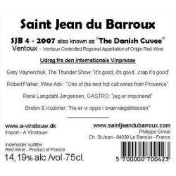 Saint Jean du Barroux, Philippe Gimel, Cote du Ventoux, Danish Cuve 2019